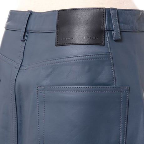 プロエンザスクーラー Proenza Schouler レザーストレートスカート レザー ペトロール