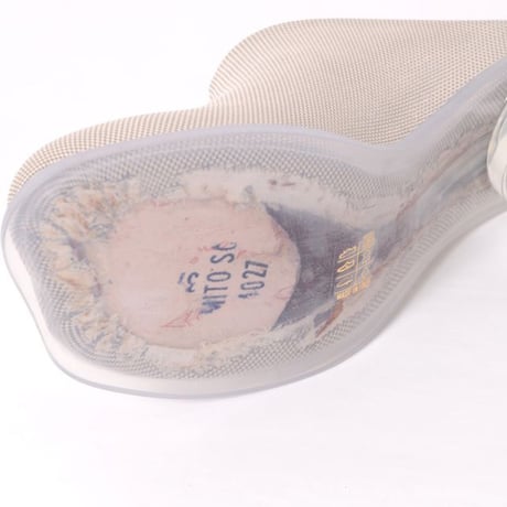 エムエムシックス メゾンマルジェラ MM6 MAISON MARGIELA スリッポンミュール ナイロンやレザー ライトグレー