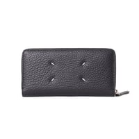 メゾン マルジェラ Maison Margiela ラウンドジップ財布 グレインカーフレザー ブラック