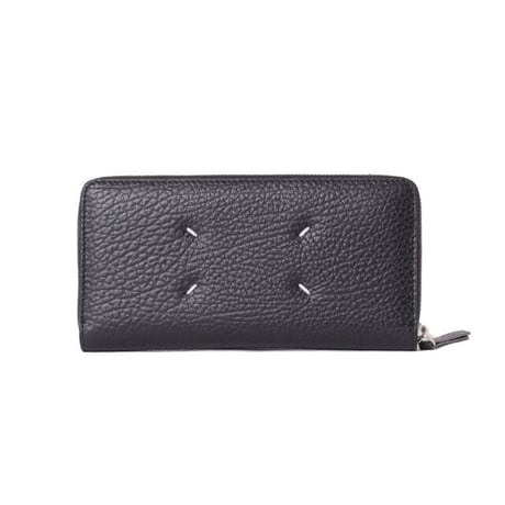 メゾン マルジェラ Maison Margiela ラウンドジップ財布 グレインカーフレザー ブラック