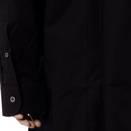 ラフシモンズ RAF SIMONS Classic shirt with net insert シャツ コットン ブラック