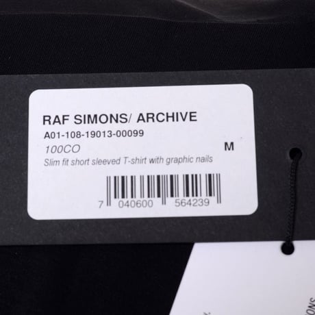 ラフシモンズ (RAF SIMONS) ARCHIVE REDUX Slim fit short sleeved T-shirt with graphic nails