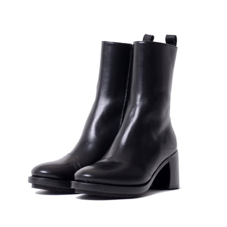 アンドゥムルメステール ann demeulemeester ヒールショートブーツ 牛革 ブラック
