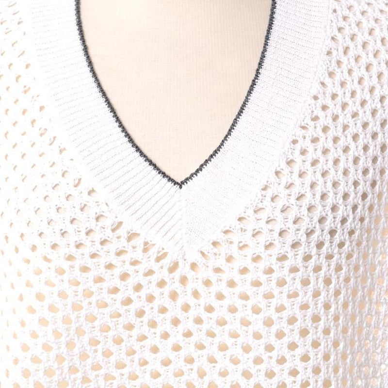 ブルネロクチネリ Brunello Cucinelli Vネックメッシュ編みセーター