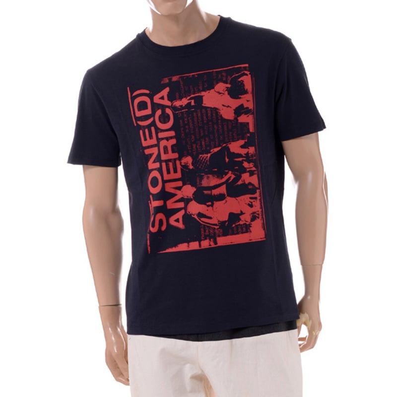 RAF SIMONS ラフシモンズ STONED AMERICA スリムフィットTシャツ コッ...