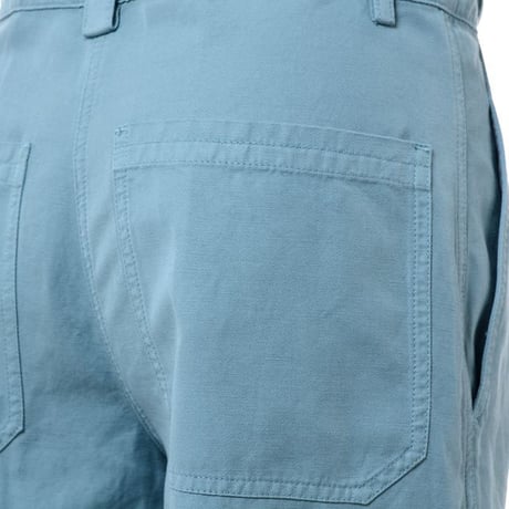 アスペジ ASPESI ハイウエストパンツ コットンリネン シアンブルー