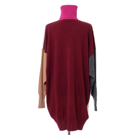 マルニ Marni ロング丈ハイネックセーター ウールカシミア 4トーンカラー