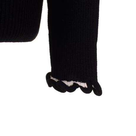プロエンザスクーラー Proenza Schouler 波ボーダー長袖セーター レーヨンストレッチ ブラックマルチ