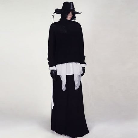アンドゥムルメステール ann demeulemeester 長袖レースブラウス コットンシルク ホワイト 正規取扱