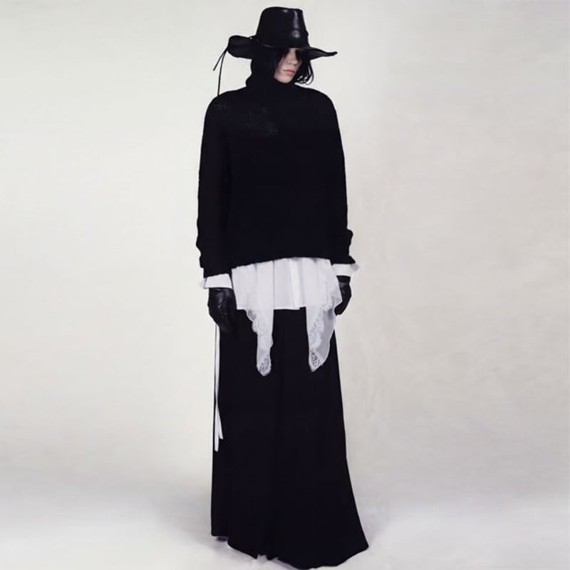 アンドゥムルメステール ann demeulemeester 長袖レースブラウス