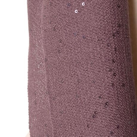 ブルネロクチネリ Brunello Cucinelli スパンコールストール カシミアシルク パープル