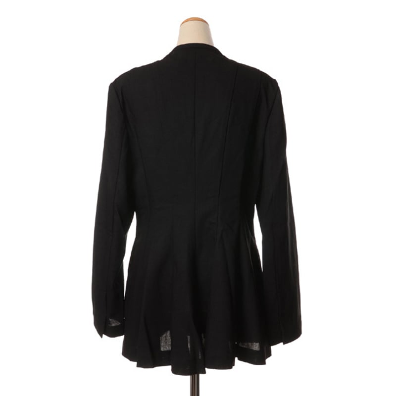 ダウェイ DAWEI ノーカラージャケット ヴァージンウール ブラック