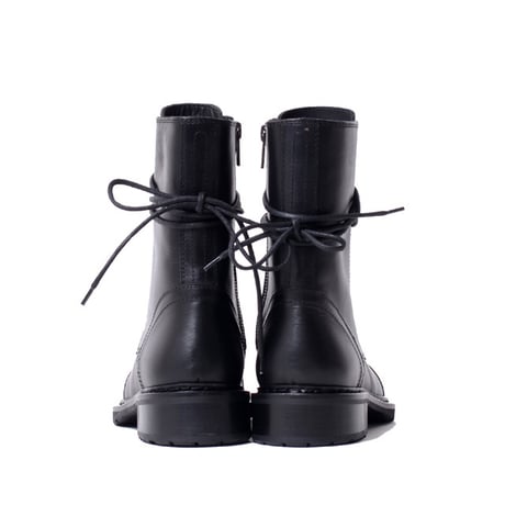 アンドゥムルメステール ann demeulemeester レースアップショートブーツ 牛革 ブラック