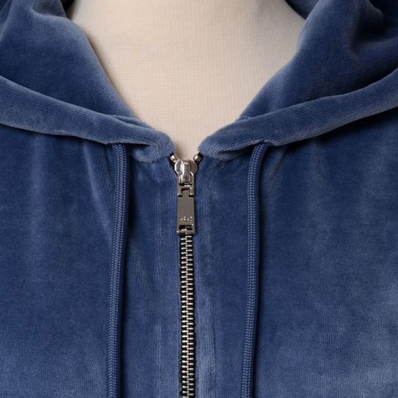 ソニアリキエル SONIA RYKIEL フード付きパーカー ベロア ブルー 