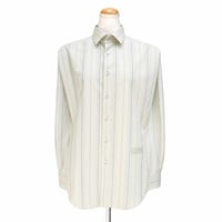エムエムシックス メゾンマルジェラ MM6 MAISON MARGIELA 襟付き変形ブラウス コットン グリーンストライプ