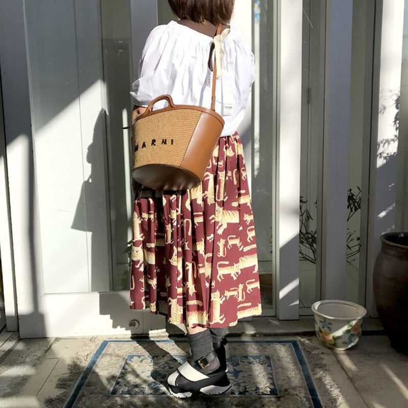 マルニ Marni リボン付きカットソー オーガニックコットン ホワイト 