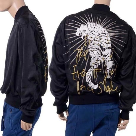 ハイダーアッカーマン Haider Ackermann 刺繍入りブルゾン チャコールグレー