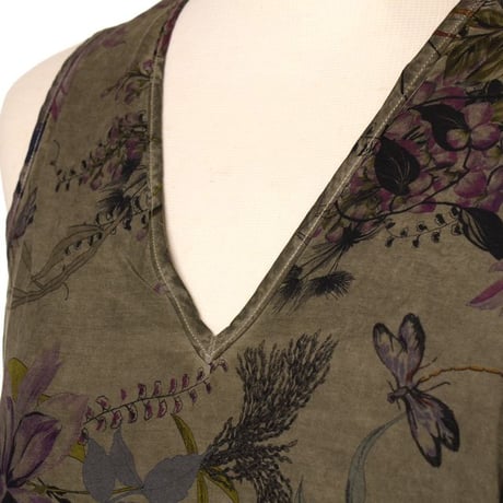 インポートブランド import brand プルマナック PLOUMANAC'H ノースリブラウス コットン 花柄オリーブ