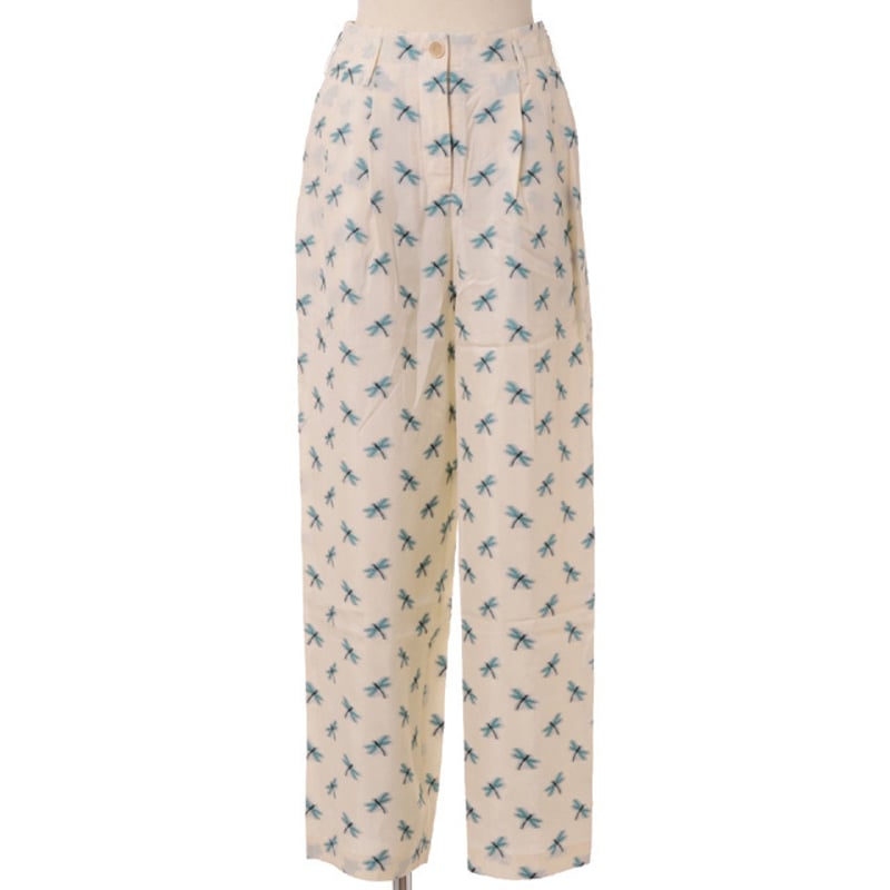 ダウェイ DAWEI ワイドパンツ レーヨン トンボ刺繍 | YOKOAUNTY