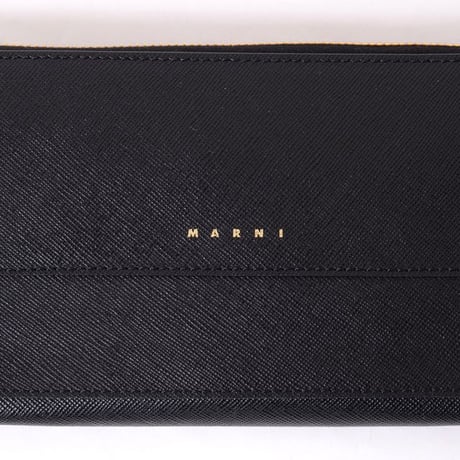 マルニ Marni ラウンドジップ長財布 サフィアーノレザー ブラック