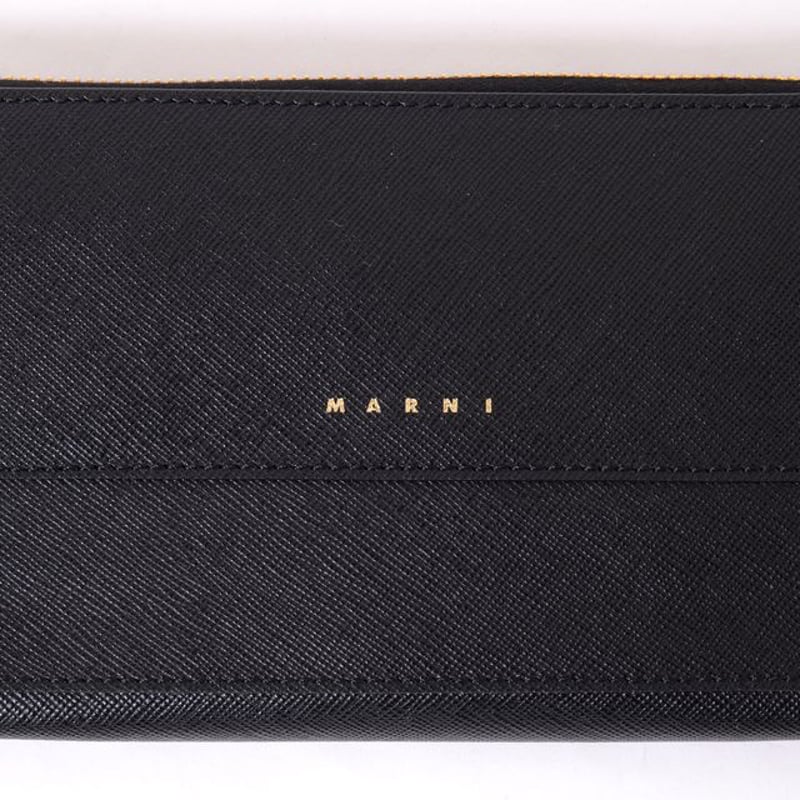マルニ Marni ラウンドジップ長財布 サフィアーノレザー ブラック