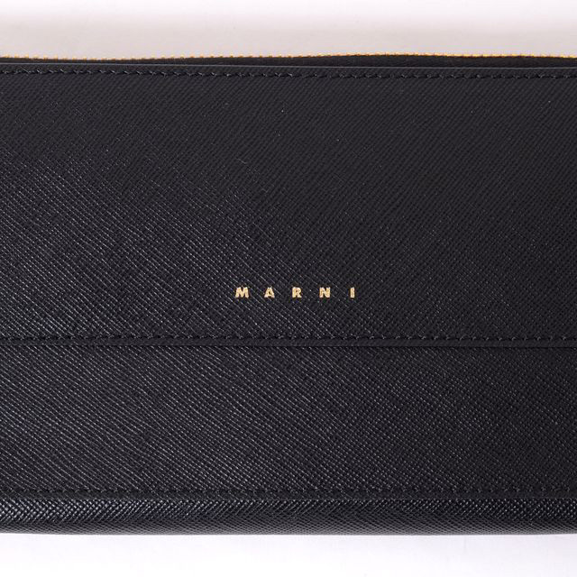 マルニ Marni ラウンドジップ長財布 サフィアーノレザー ブラック