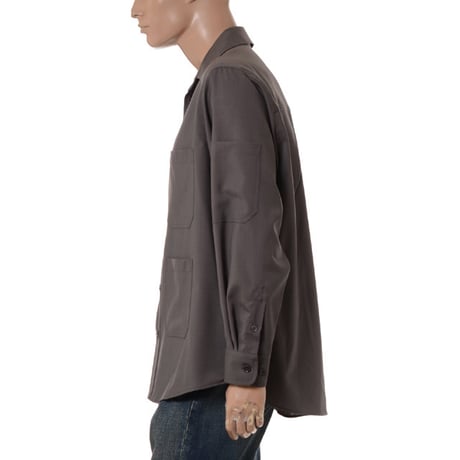 エムエムシックス メゾンマルジェラ MM6 MAISON MARGIELA シャツ ウール ダークブラウン