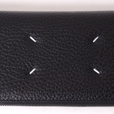 メゾン マルジェラ Maison Margiela ラウンドジップ財布 グレインカーフレザー ブラック