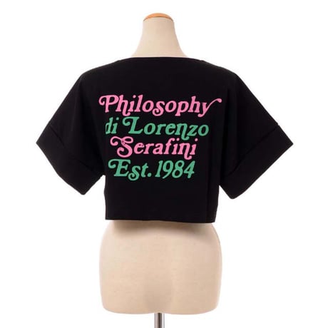 フィロソフィ PHILOSOPHY 半袖ショート丈カットソー コットンジャージー ブラック