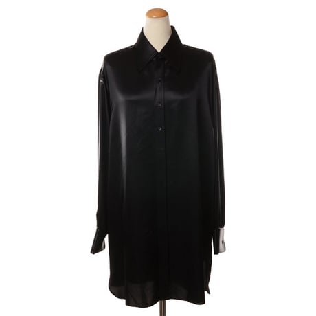メゾン マルジェラ Maison Margiela ロングシャツ シルクサテン ブラック 正規取扱