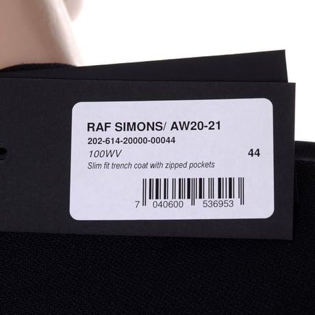 ラフシモンズ RAF SIMONS スリムフィットトレンチコート ウール ダークネイビー