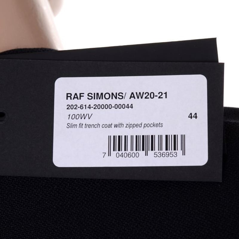 ラフシモンズ RAF SIMONS スリムフィットトレンチコート ウール ラフシモンズ RAF SIMONS スリムフィットトレンチコート ウール