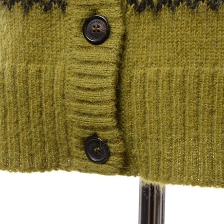 エルマノシェルビーノ ermanno scervino ノルディック柄カーディガン アルパカなど カーキ