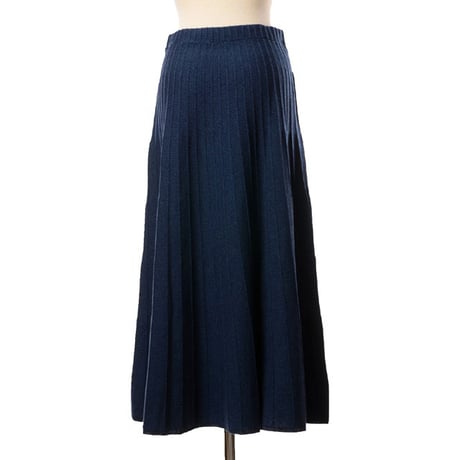 インポートブランド import brand HAWICO Scotland（ホイコ スコットランド）フレアースカート カシミア ネイビー