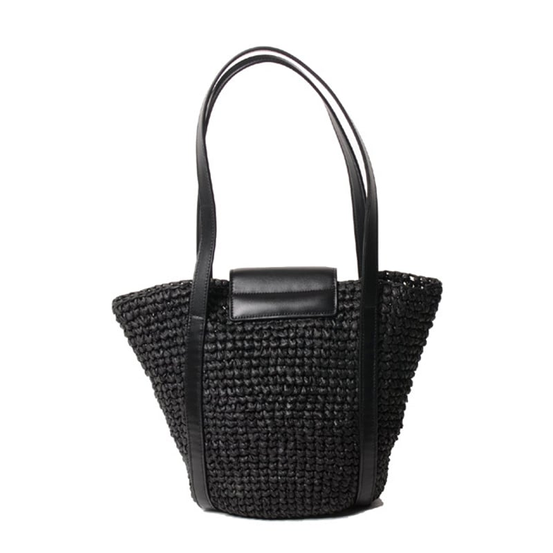 marni ラフィアバッグ　レア商品 黒ブラックused品 MARNI - marni ラフィアバッグ レア商品 黒ブラックused品の通販 by