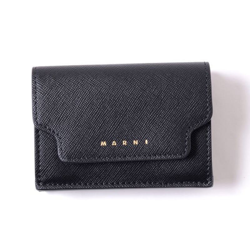 マルニ Marni 三つ折り財布 サフィアーノレザー ブラック マルニ Marni 三つ折り財布 サフィアーノレザー ブラック