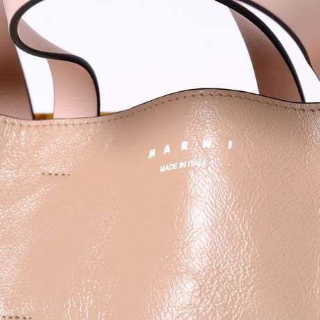 マルニ Marni ショッピングバッグ カーフレザー ベージュレッドピンク