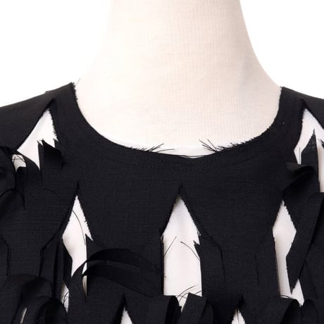 メゾン マルジェラ Maison Margiela Bird teckノースリブラウス シルクウールなど ブラックホワイト