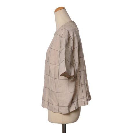 ブルネロクチネリ Brunello Cucinelli 半袖ブラウス リネン ベージュ