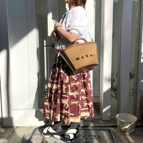 マルニ Marni リボン付きカットソー オーガニックコットン ホワイト