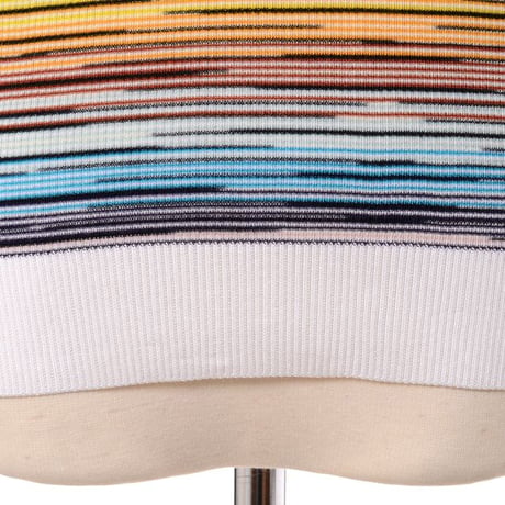 ミッソーニ Missoni 丸襟セーター 羊毛レーヨン マルチボーダーホワイト