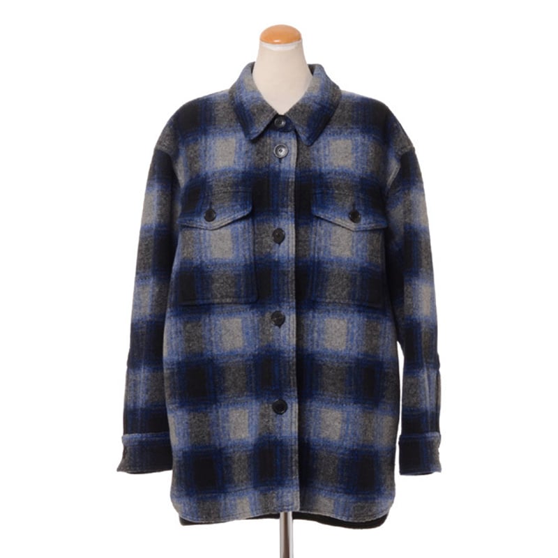 イザベルマラン ISABEL MARANT シャツコート フラノ ブルーチェック  