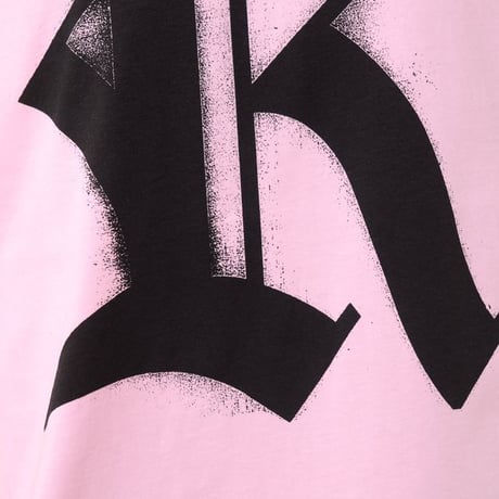 ラフシモンズ RAF SIMONS Big fit T-shirts with R print on front コットン ライトピンク