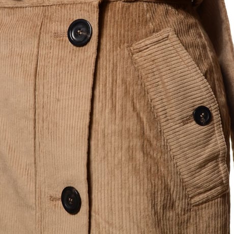 ダウェイ DAWEI ベルト付きロングスカート コーデュロイ ワッフルベージュ