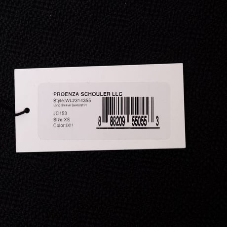 プロエンザスクーラー Proenza Schouler 背中リボンスゥエット コットンジャージー ブラック