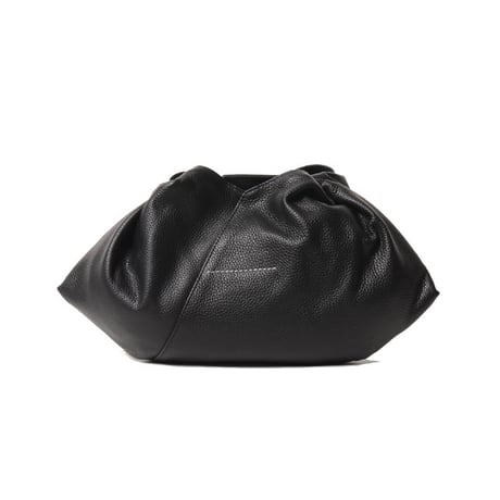 エムエムシックス メゾンマルジェラ MM6 MAISON MARGIELA ドレープミニジャバニーズバッグ 牛革 ブラック
