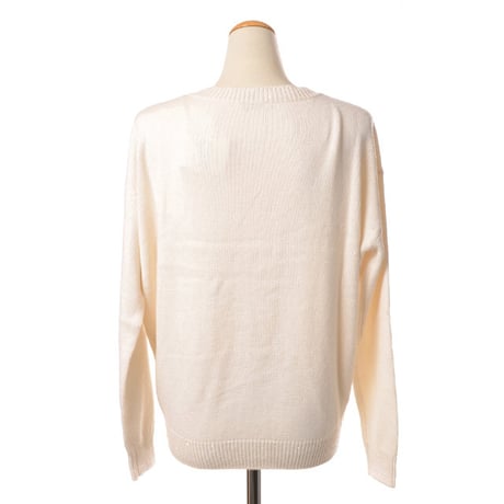 ブルネロクチネリ Brunello Cucinelli Vネック長袖セーター カシミアシルクニット ホワイト