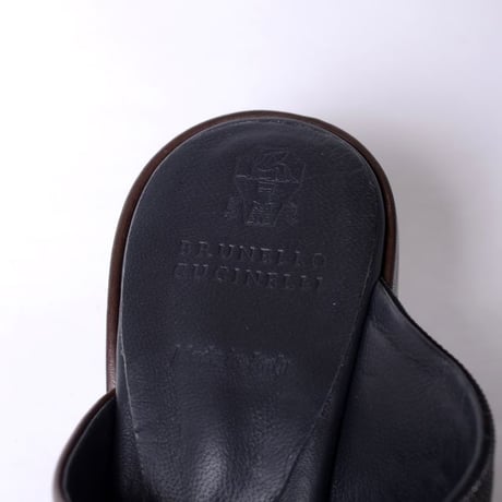 ブルネロクチネリ Brunello Cucinelli スクエアサンダル 牛革 ブラウンミックス
