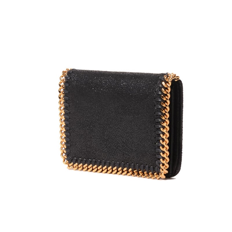 美品 STELLA McCARTNEY ブラック 財布 ファラベラ Women ブラック ファラベラ トリフォールド ウォレット | Stella