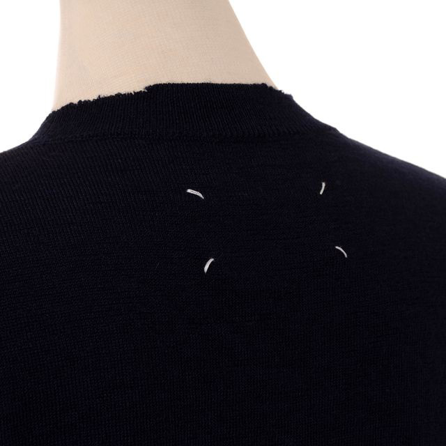 ダークネイビー Vネックカーディガン Maison Margiela メゾン マルジェラ Maison Margiela Vネックカーディガン ウール